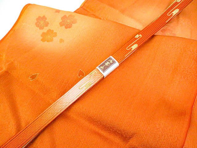 リサイクル 和装小物 帯締め 帯揚げ セット 桜文 高麗組 金糸